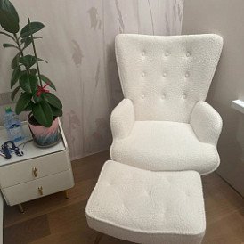 Оттоманка Hygge, голубой/натуральный