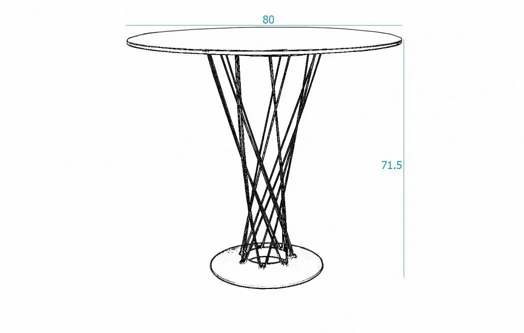 Стол Cyclone (80), стекло/черный - фото 3