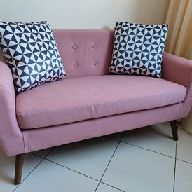 Диван Florence 2-х местный, темно-серый/цветные пуговицы