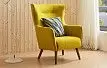 Кресло Camilla, желтый шафран/орех