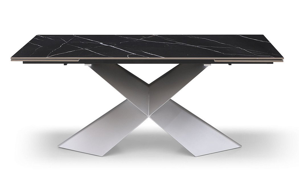 Стол раскладной Armanda 160-240, черная керамика/серебро - фото 5
