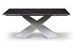 Стол раскладной Armanda 160-240, черная керамика/серебро