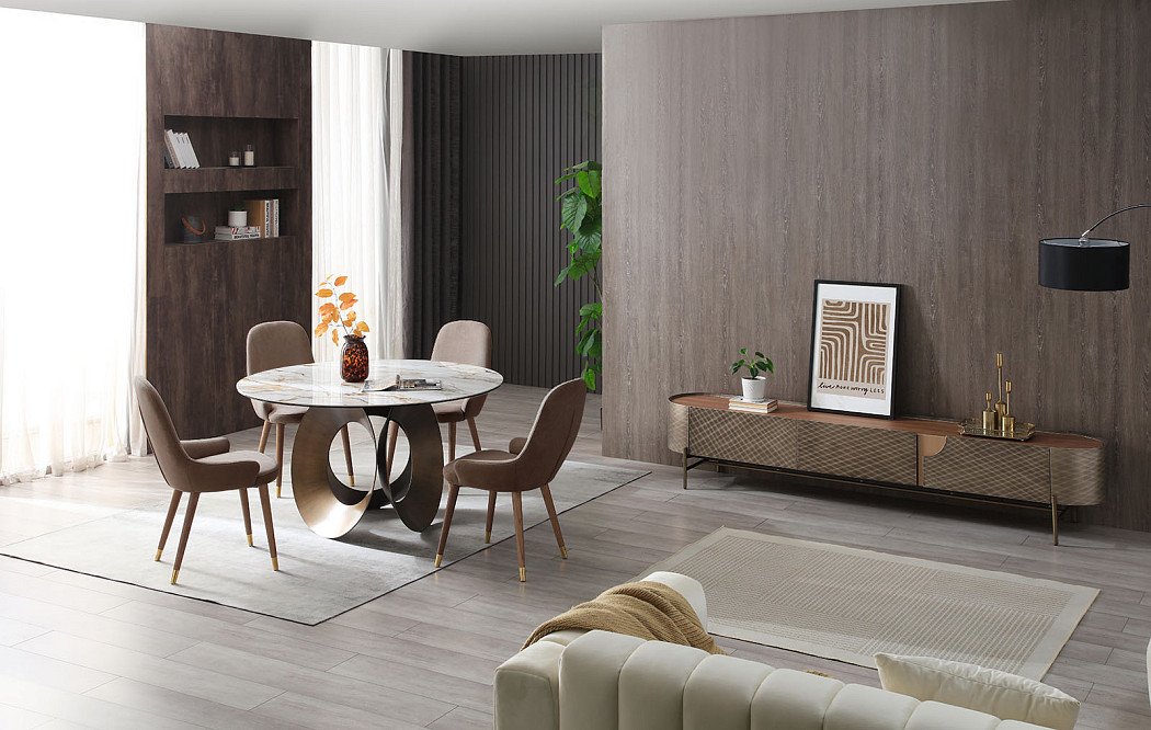 Стул Franco, бежевый/орех/золото - фото 2