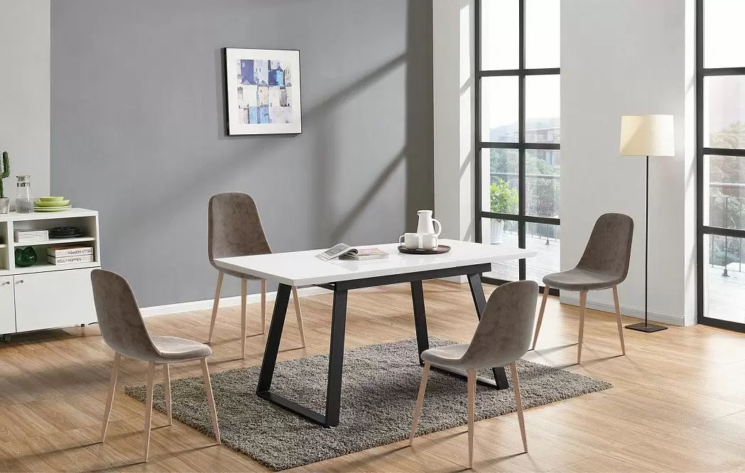 Стол раскладной Dakota 140-180, белый/черный - фото 5