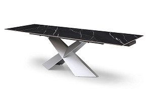 Стол раскладной Armanda 180-270, черная керамика/серебро Стол раскладной Armanda 180-270, черная керамика/серебро