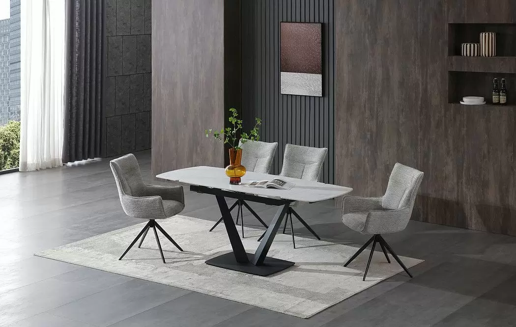 Стол раскладной Livorno 120-180, керамика "каррарский мрамор" - фото 5