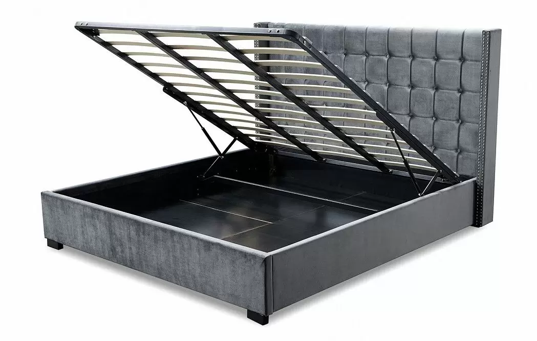 Кровать с подъемным механизмом Vivien 180x200, серый - фото 4