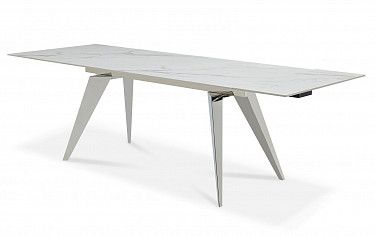 Стол раскладной Ramses 180-250, белый мрамор/хром