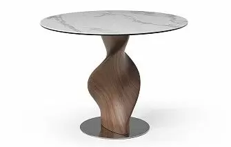 Стол Niagara 120, белая керамика/орех