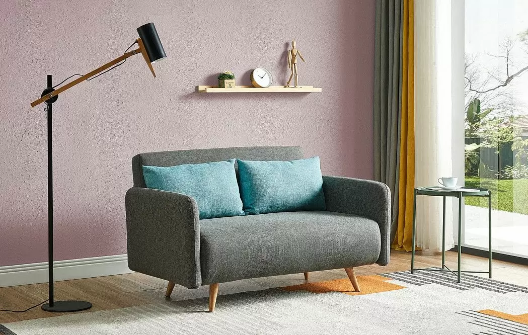 Диван-кровать Cardiff, серый/бирюзовый меланж