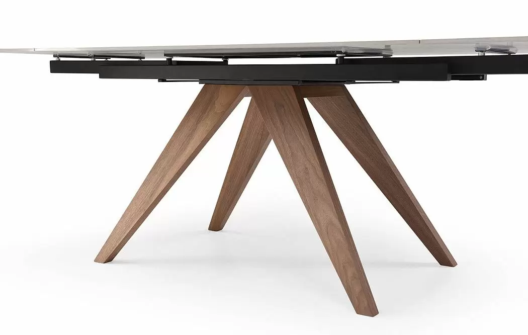 Стол раскладной Valencia 140-200, серая керамика/орех - фото 14