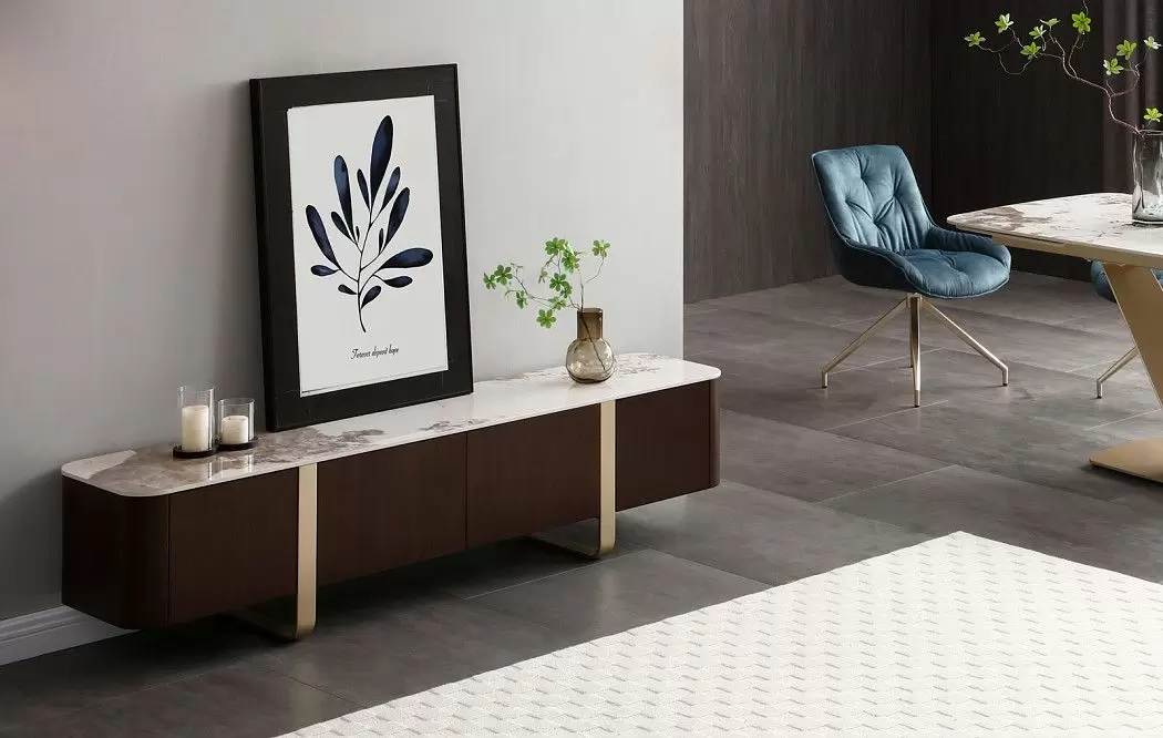 ТВ Тумба Lorraine, керамика/орех/шампань - фото 14