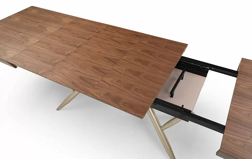 Стол раскладной Eleonora 160-340, орех/золото - фото 13