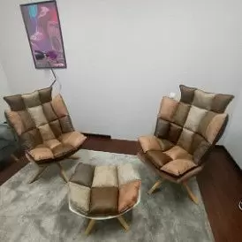 Оттоманка в стиле Husk, серый