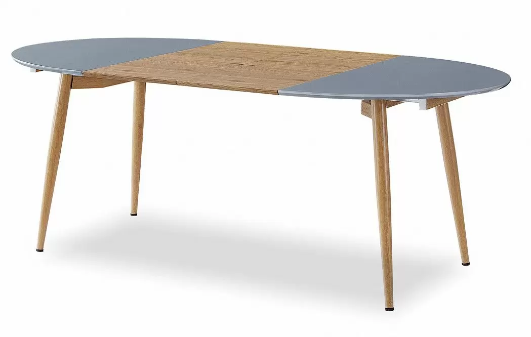 Стол раскладной Margaret 120-200, серый/светлое дерево - фото 6