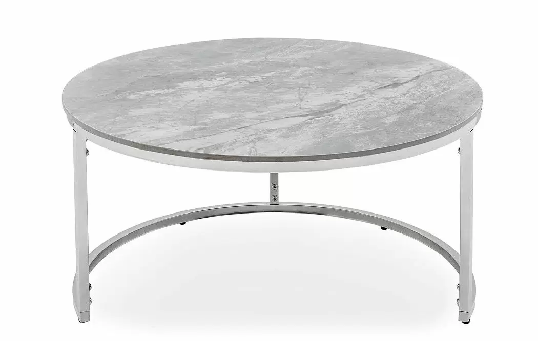 Набор из 2-х столов журнальных Nocturne, серая керамика/серебро - фото 4