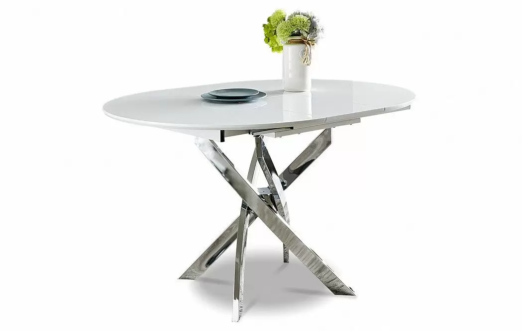 Стол раскладной Charly 100-129, белый/хром - фото 9