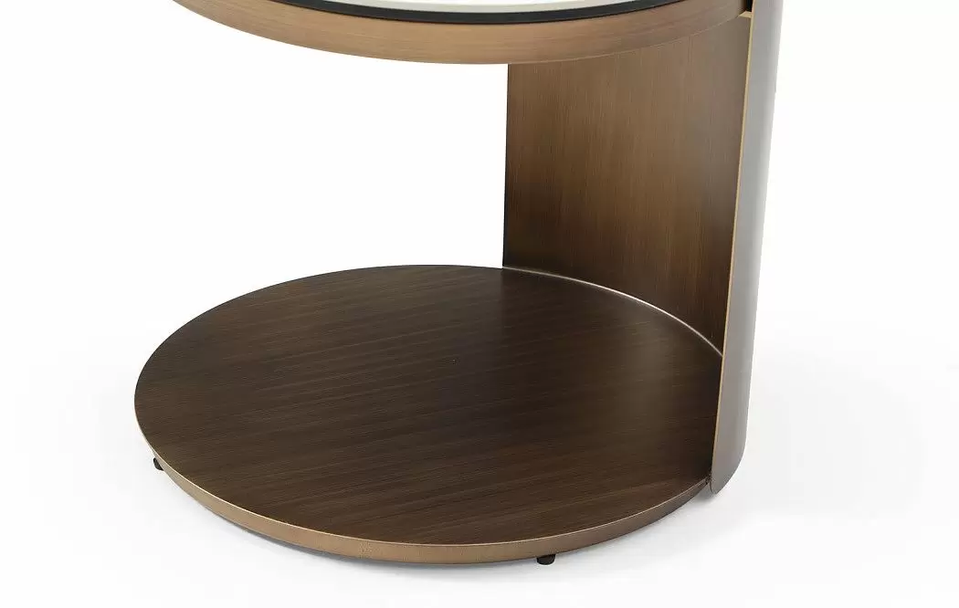 Столик приставной Cassio (48), белая керамика/бронза - фото 6