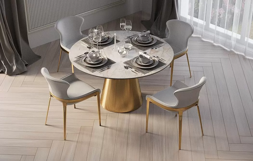 Стул Hillary, кремовый/золото - фото 3