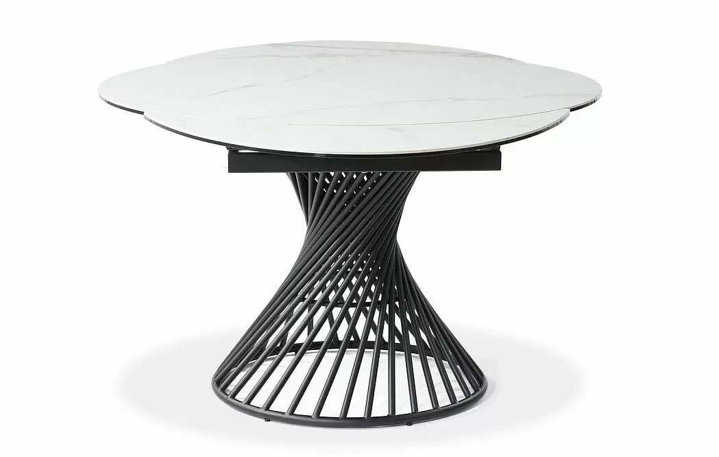 Стол раскладной Tornado 120-180, белая керамика/черный - фото 14