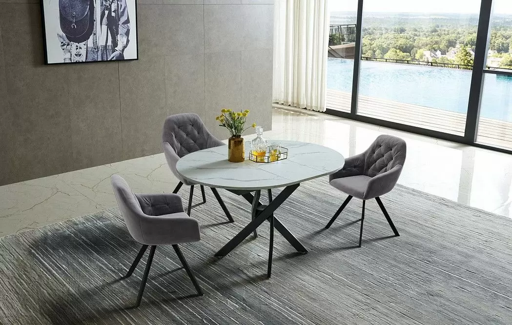 Стол раскладной Charly 100-129, светлый мраморный рисунок - фото 13