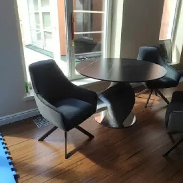 Стол Niagara 120, черная керамика/орех