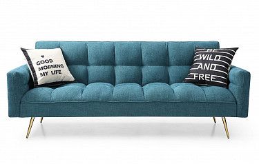 Диван-кровать Madrid, синий/золотые ножки