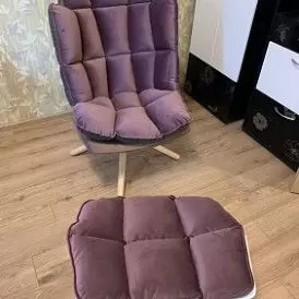 Оттоманка в стиле Husk, серый