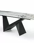 Стол раскладной Portofino Black 200-300, светлая керамика/черный