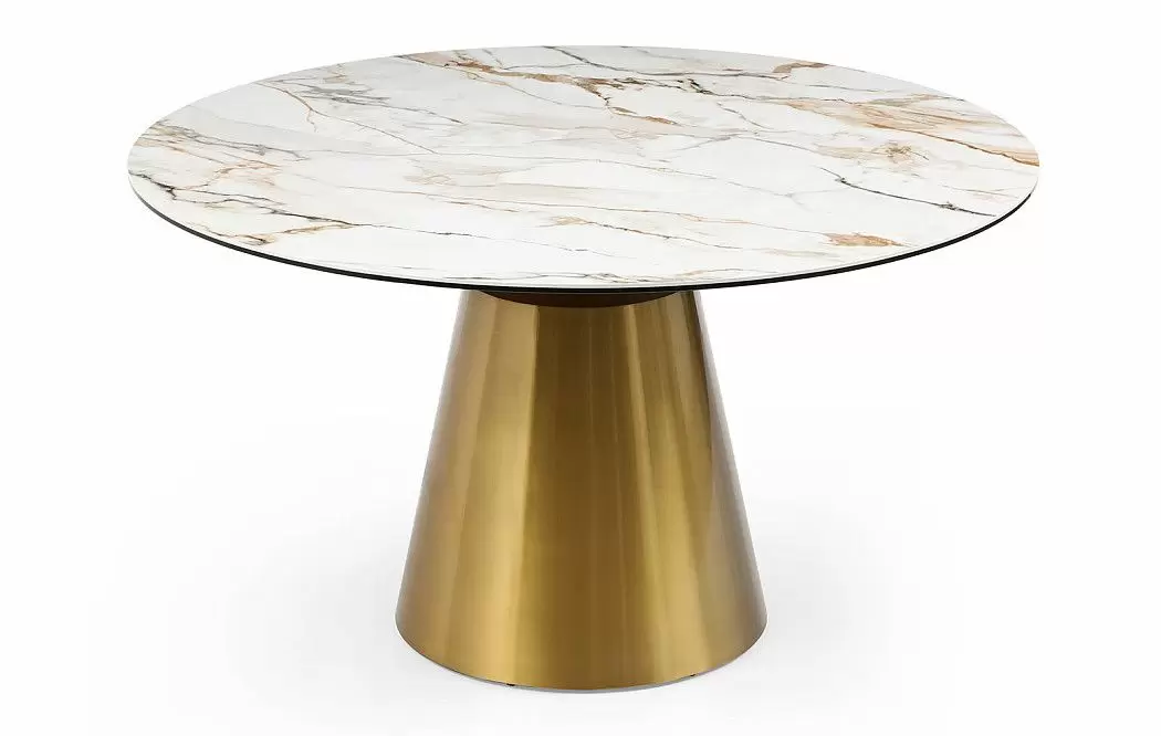 Стол Teresa 135, белая керамика/золото - фото 12