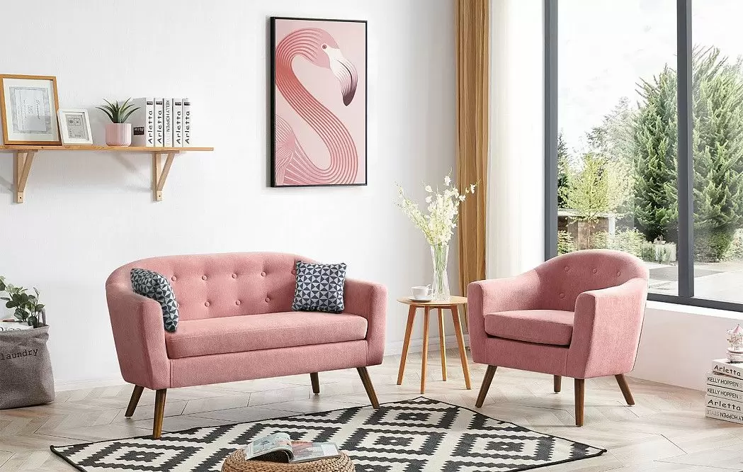 Диван Florence 2-х местный, коралловый/орех - фото 4