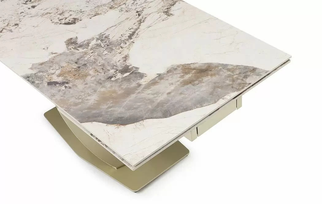 Стол раскладной Luisa 160-240, светлая керамика/шампань - фото 5