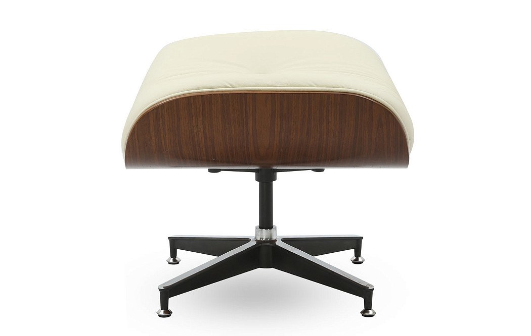 Комплект кресло и оттоманка Eames Lounge, кремовый/орех - фото 14