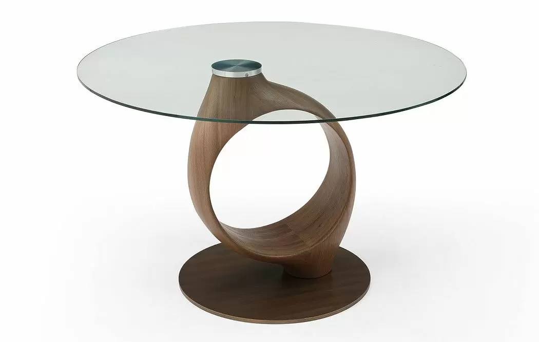 Стол Oasis 130, прозрачное стекло/орех/бронза - фото 8