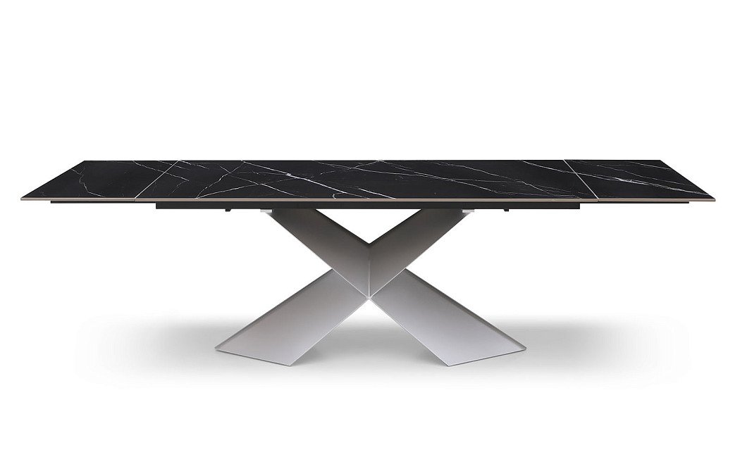 Стол раскладной Armanda 200-300, черная керамика/серебро - фото 6