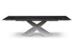 Стол раскладной Armanda 200-300, черная керамика/серебро