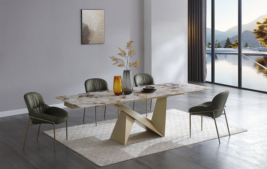 Стол раскладной Portofino Champagne 160-240, керамика/шампань - фото 2