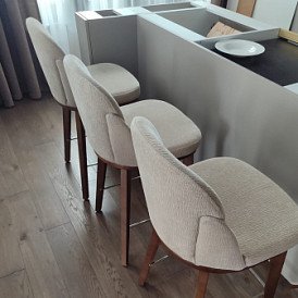 Стул барный Clara (78), бежевый/орех