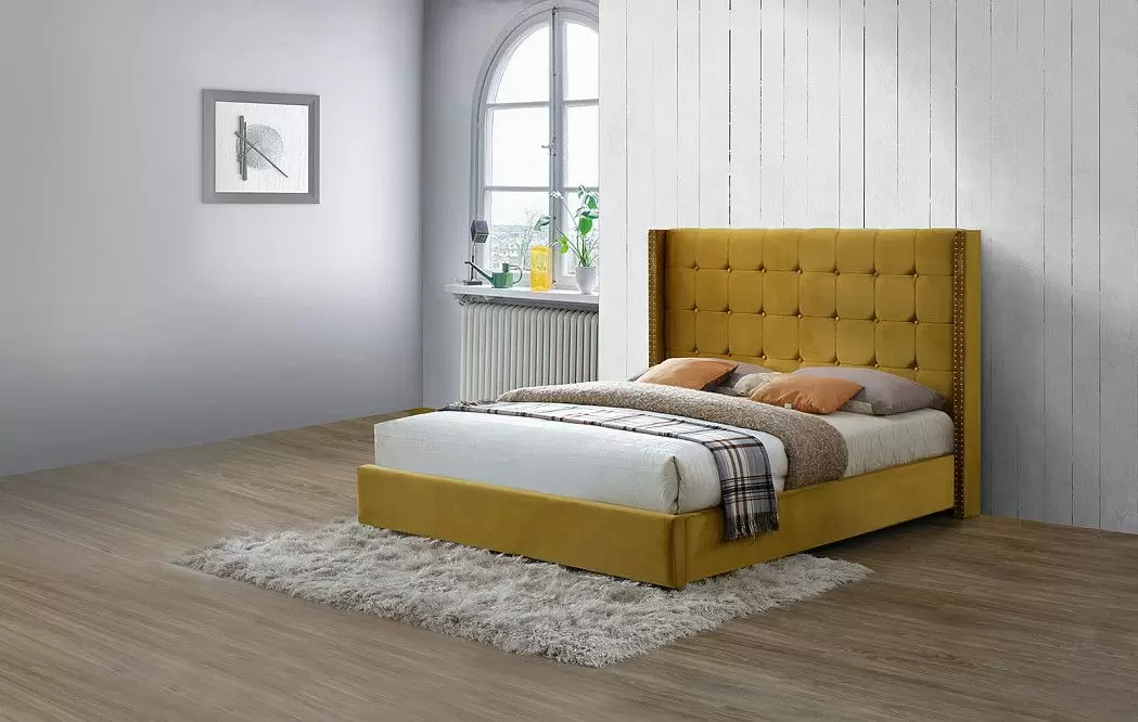 Кровать с подъемным механизмом Vivien 160x200, желтый - фото 3