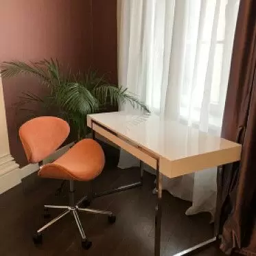 Стол письменный Ego и кресло Miranda (комплект), белый/коралловый