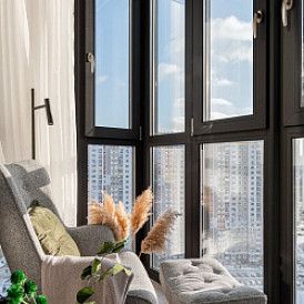 Оттоманка Hygge, слоновая кость/золото