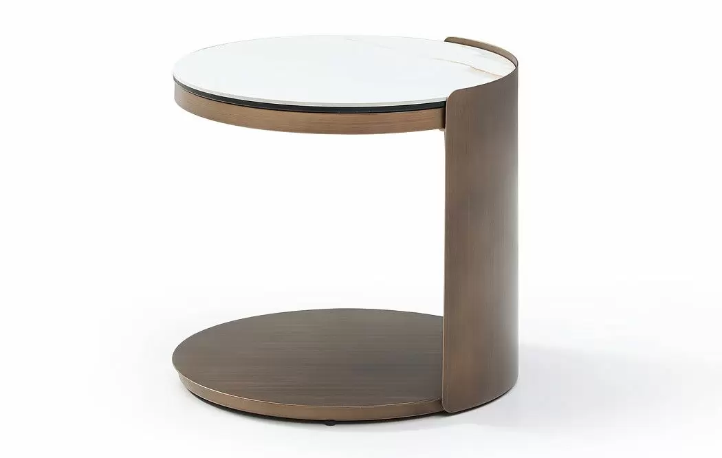 Столик приставной Cassio (48), белая керамика/бронза - фото 5