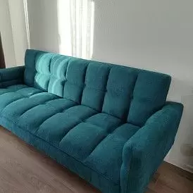 Диван-кровать Madrid, желтый/золотые ножки