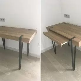 Стол письменный Project, орех/черный