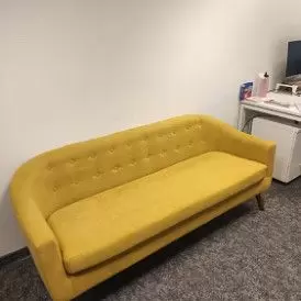 Диван Florence 2-х местный, темно-серый/цветные пуговицы