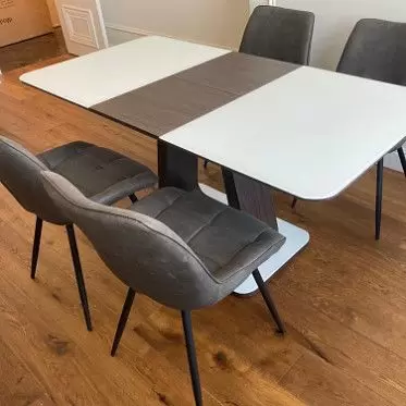 Стол раскладной Rosanna 120-160, темно-коричневый/белый