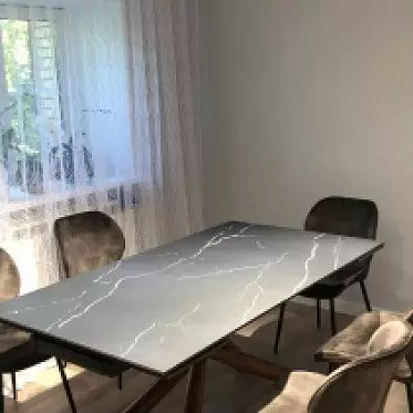 Стол раскладной Ravenna 140-180, черная керамика/орех