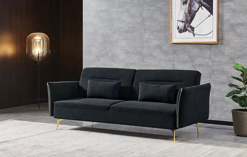 Диван-кровать Liverpool, графит/золото