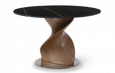 Стол Niagara 120, черная керамика/орех