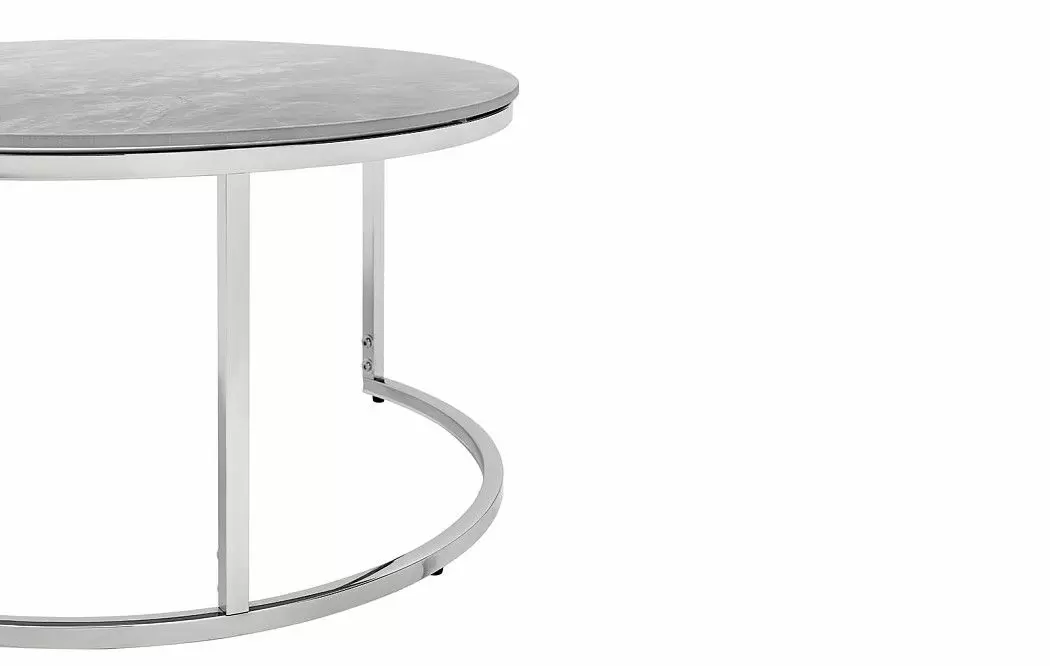 Набор из 2-х столов журнальных Nocturne, серая керамика/серебро - фото 10